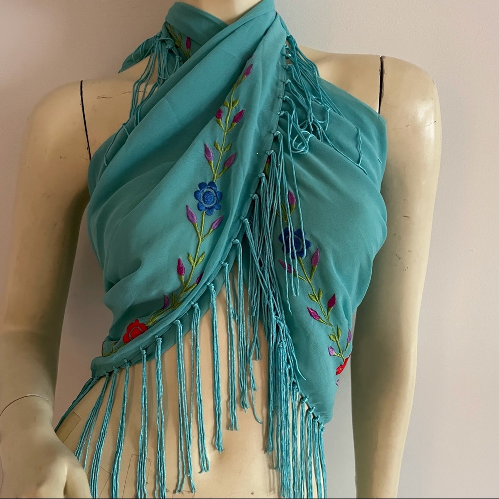 Triangle fringe sarong wrap. Swimsuit cover up